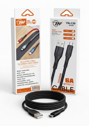 كابل شحن TN-130 6A مضفر (3 في 1) - Lightning (1 متر)