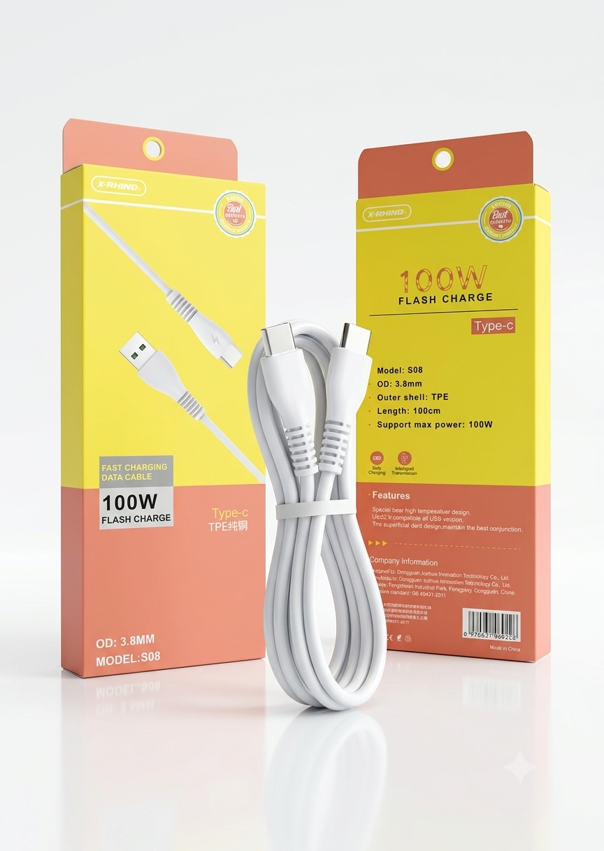 كابل شحن X-CHING 100W - Type-C (1 متر)